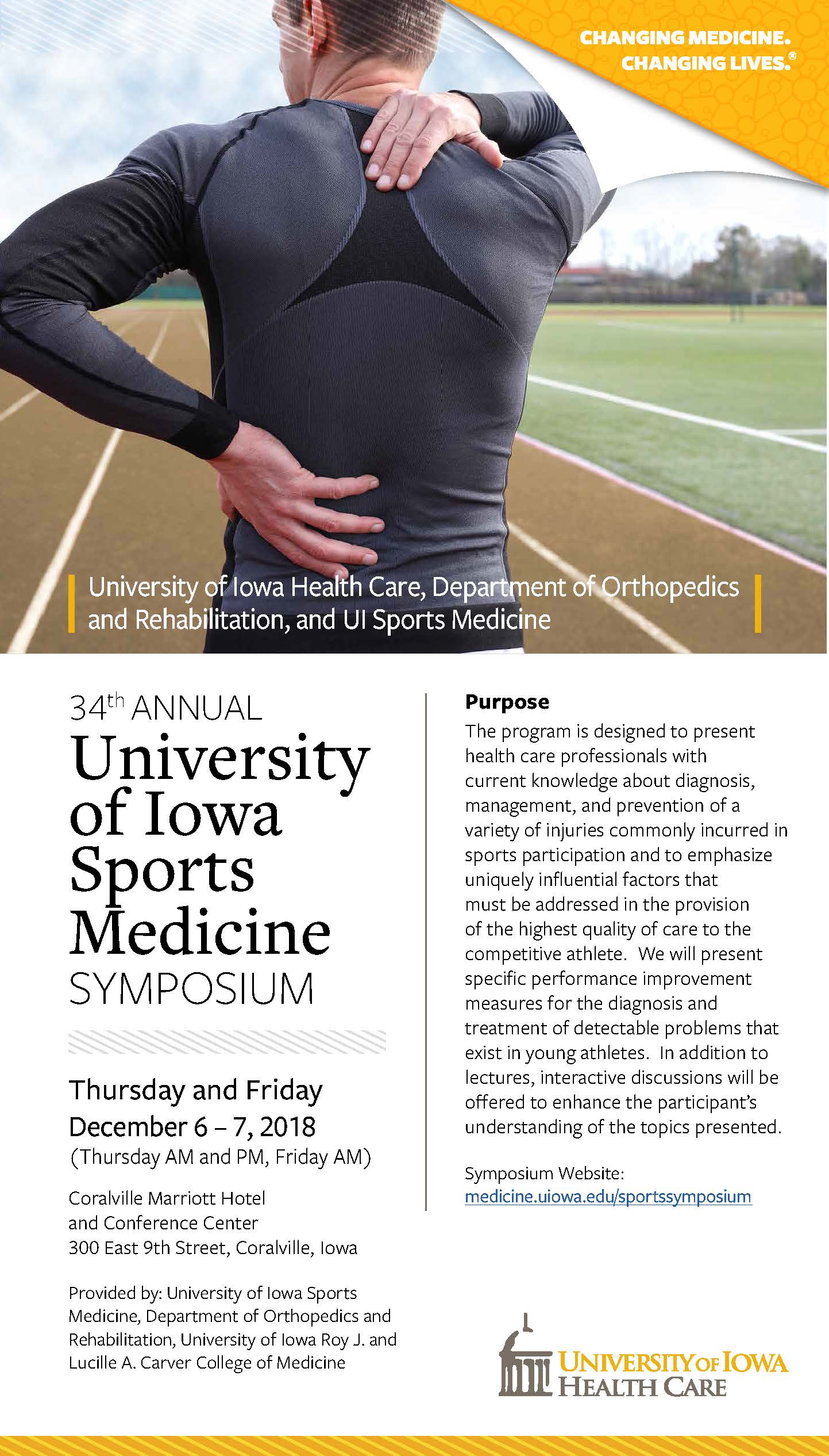 34th Annual University of Iowa Sports Medicine Symposium Banner